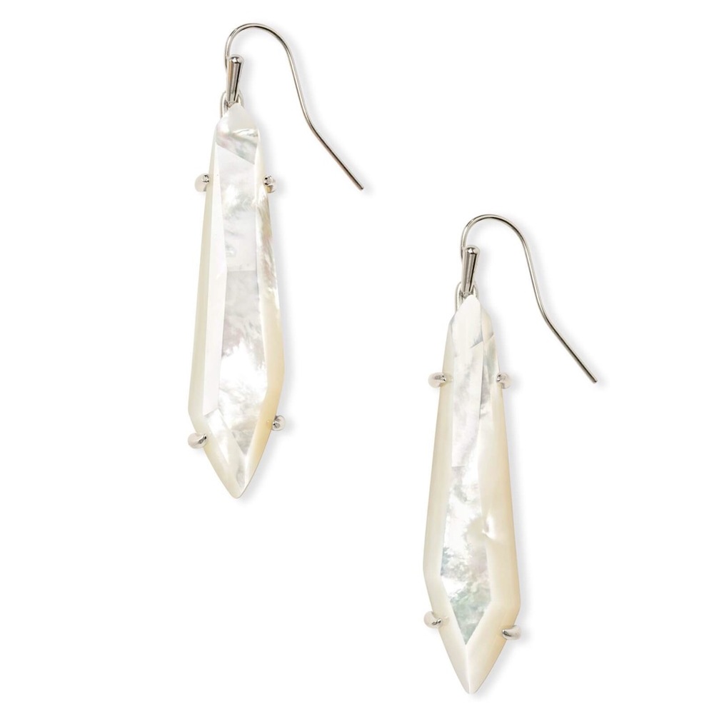 NWOT Kendra Scott Silver Grey Drop Earrings